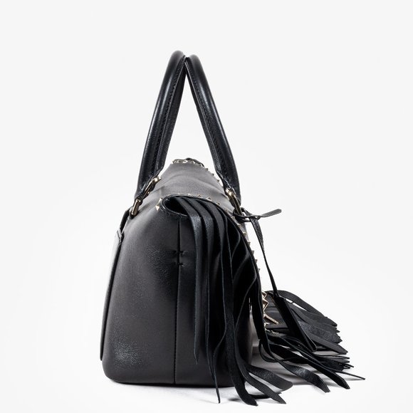 Valentino Black Demilune Rockstud Flap Satchel - Picture 3 of 16